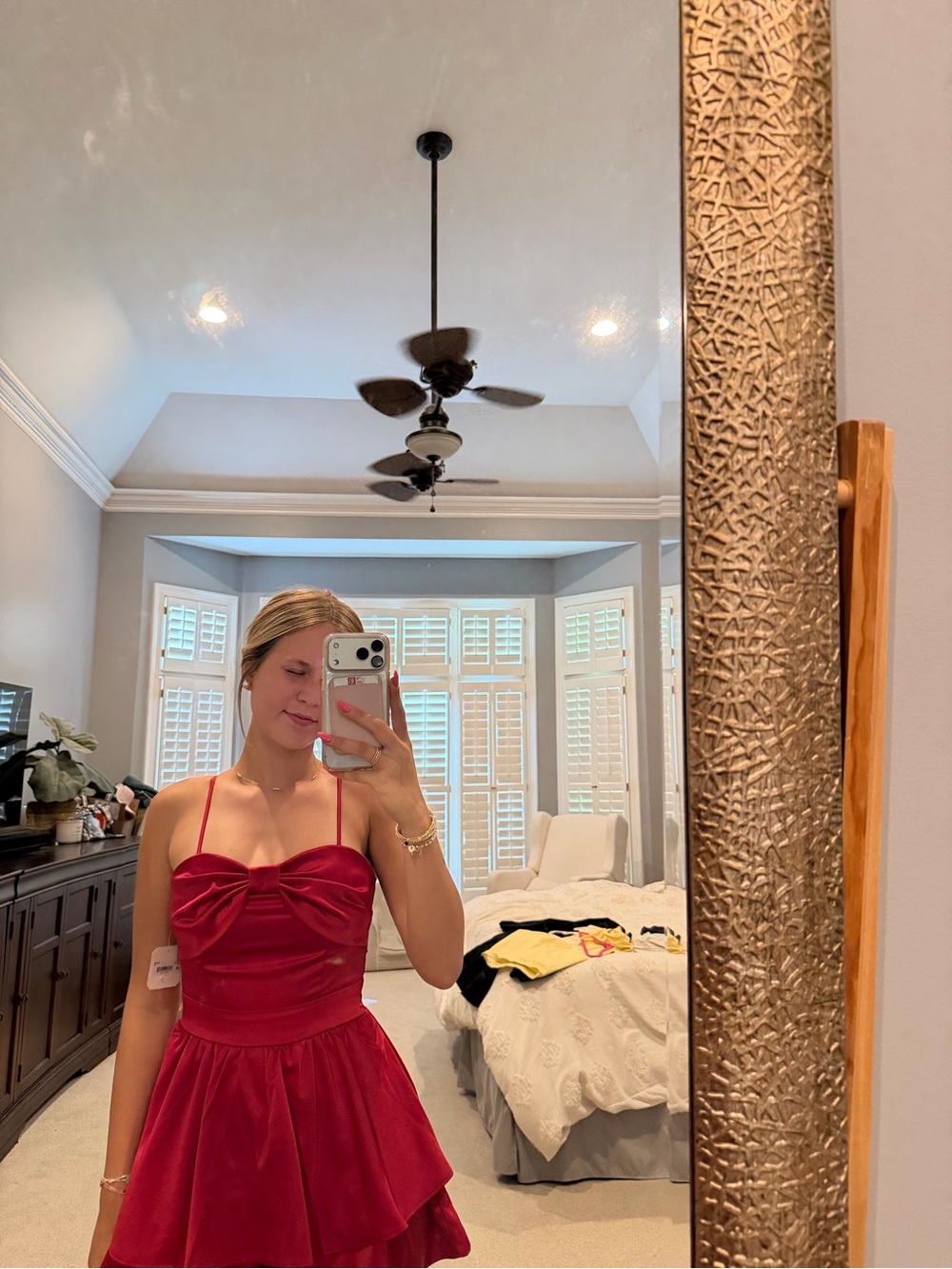 Altar'd State Red Tiered Mini Dress